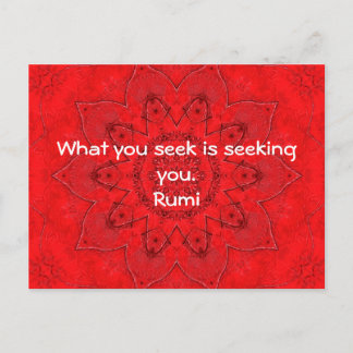 What you seek Rumi Wisdom Attraction Quotation Postcard