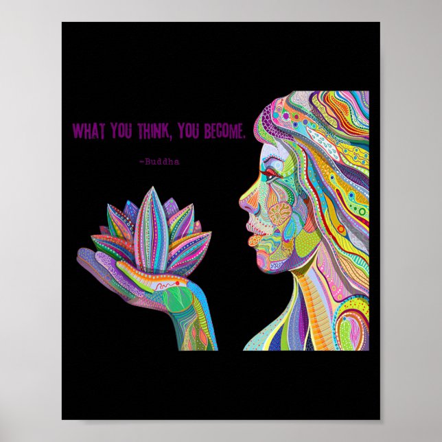 What You Think You Become Buddha Quotes Quotes Poster (Front)