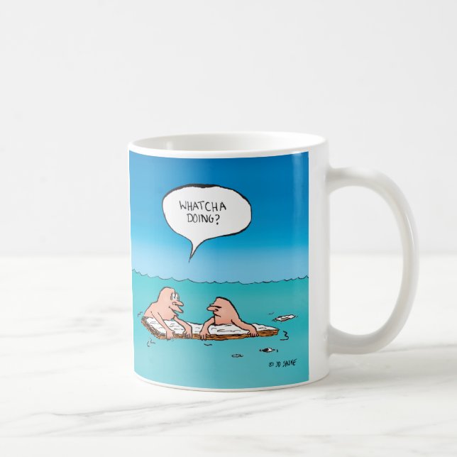 Whatcha Doing? Shipwreck Cartoon Coffee Mug (Right)