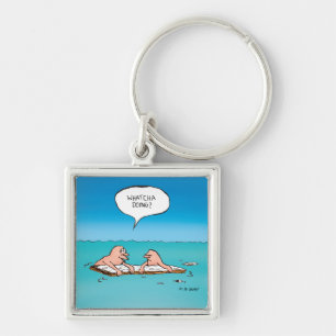 Whatcha Doing? Shipwreck Cartoon Keychain