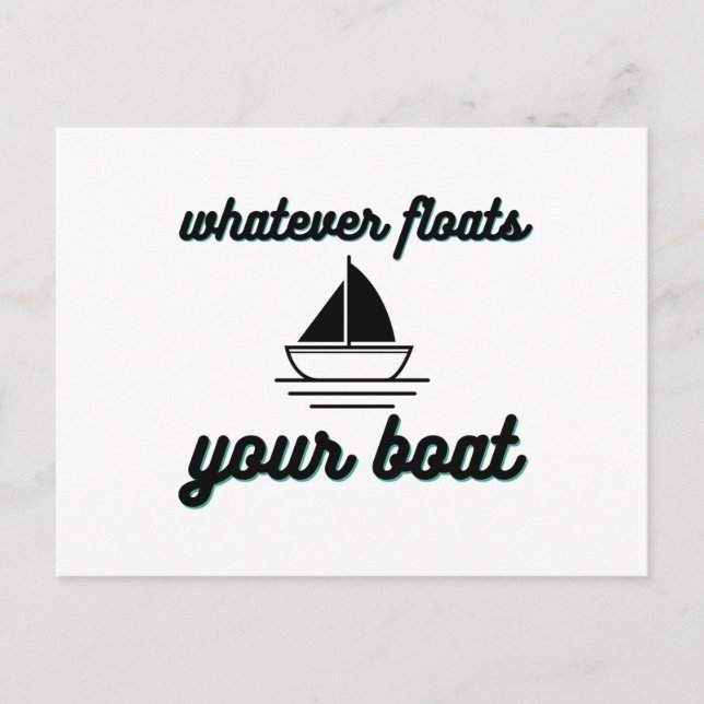 Whatever floats your boat announcement postcard (Front)