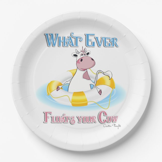 Whatever Floats Your Cow 2 Paper Plate (Front)