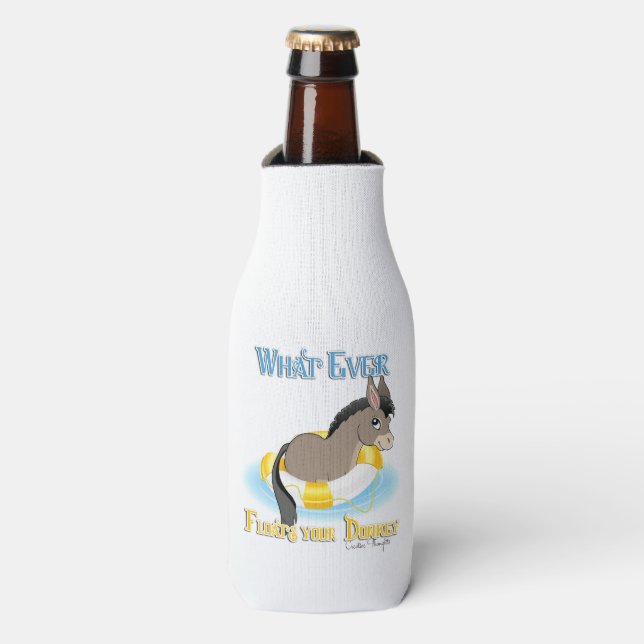 Whatever Floats Your Donkey Bottle Cooler (Bottle Front)