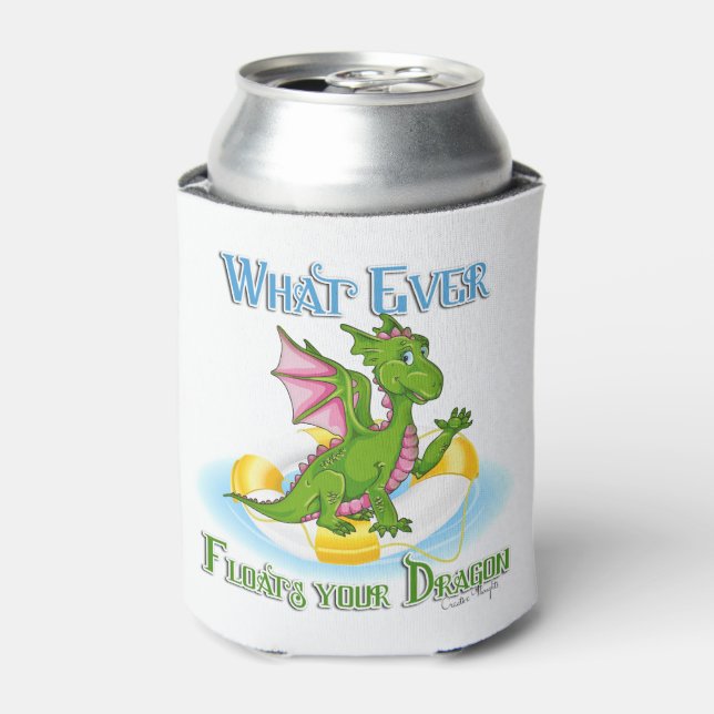 Whatever Floats Your Dragon Cute Can Cooler (Can Front)
