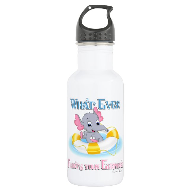 Whatever Floats Your Elephant 3 532 Ml Water Bottle (Front)