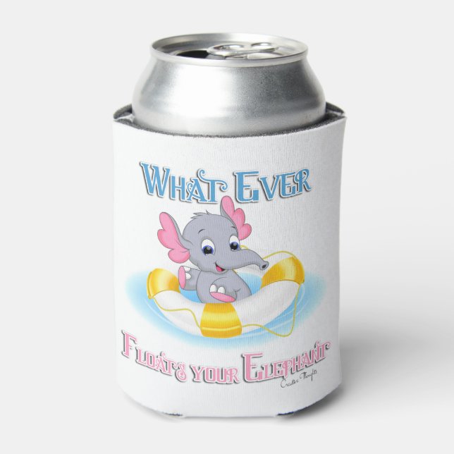 Whatever Floats Your Elephant 3 Can Cooler (Can Front)