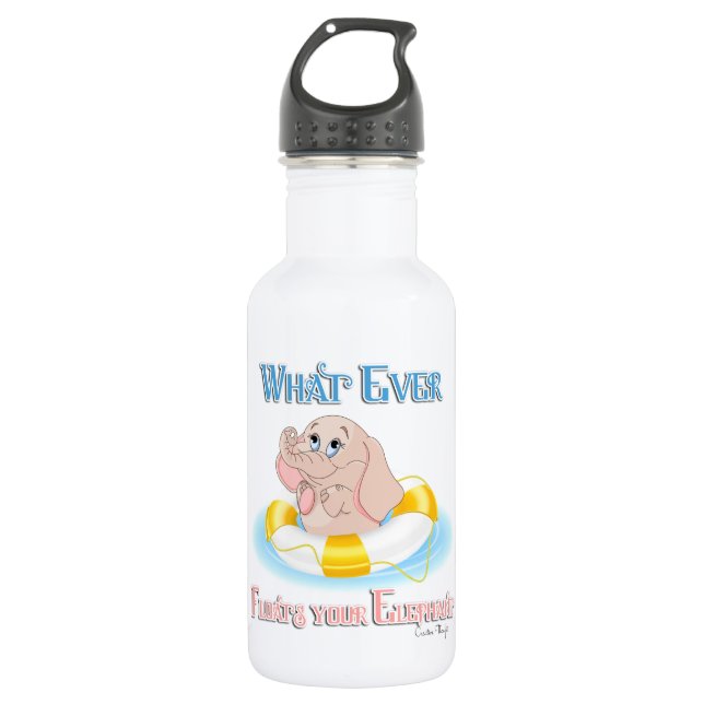 Whatever Floats Your Elephant 4 532 Ml Water Bottle (Front)
