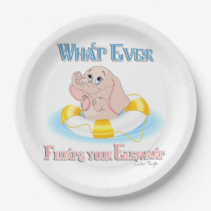 Whatever Floats Your Elephant 4 Paper Plate