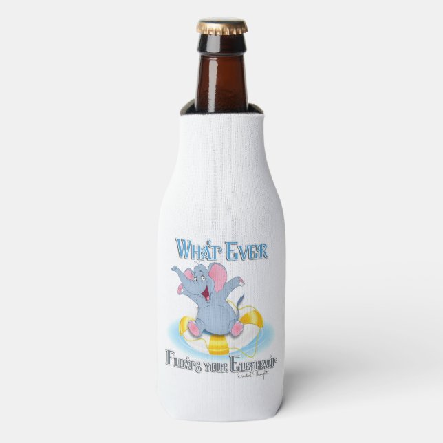 Whatever Floats your Elephant Bottle Cooler (Bottle Front)