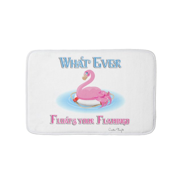 Whatever Floats Your Flamingo 2 Bath Mat (Front)