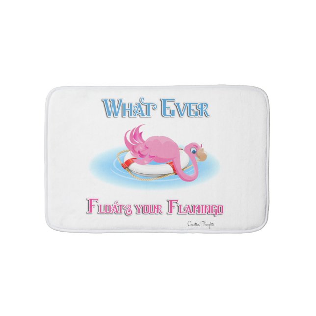 Whatever Floats Your Flamingo 3 Bath Mat (Front)