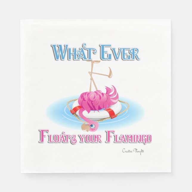 Whatever Floats Your Flamingo Napkin (Front)