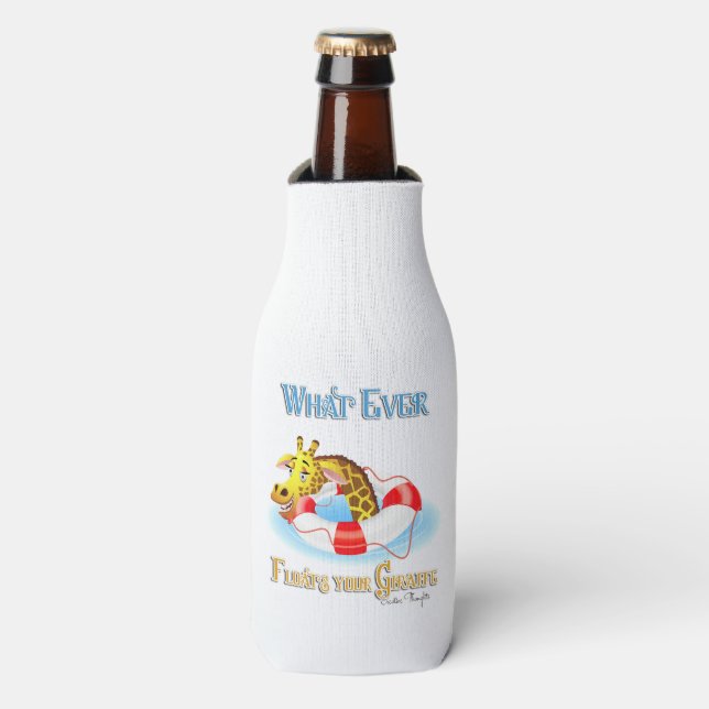 Whatever Floats Your Giraffe 2 Bottle Cooler (Bottle Front)
