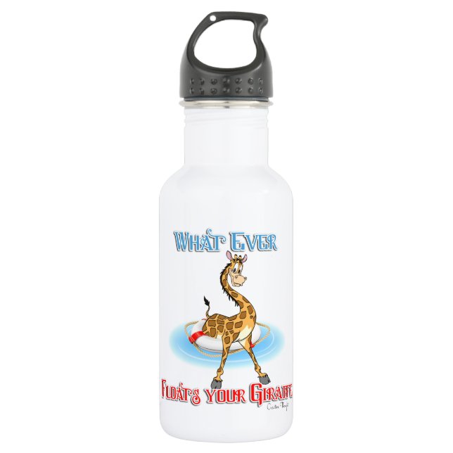 Whatever Floats Your Giraffe 532 Ml Water Bottle (Front)