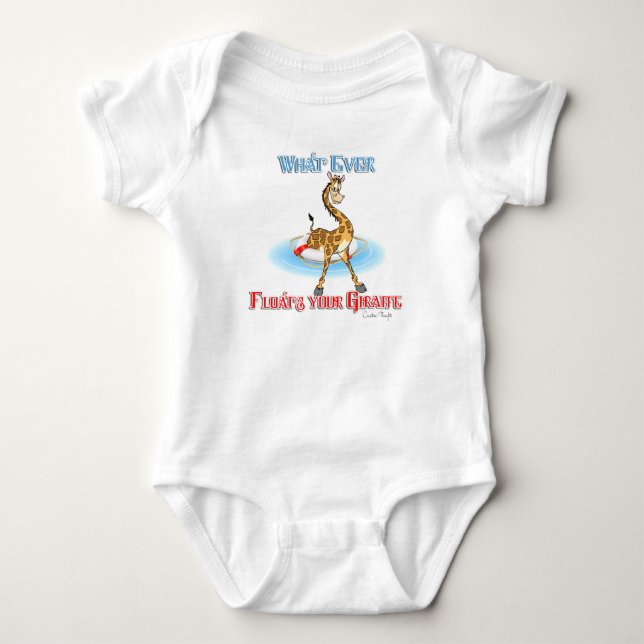 Whatever Floats Your Giraffe Baby Bodysuit (Front)