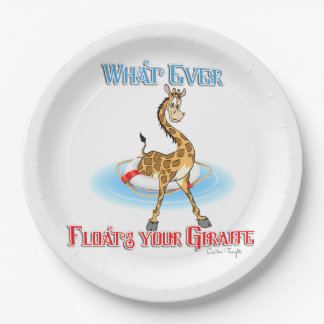 Whatever Floats Your Giraffe Paper Plate