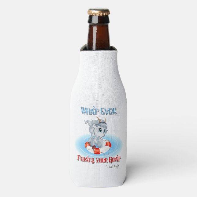 Whatever Floats Your Goat Bottle Cooler (Bottle Front)