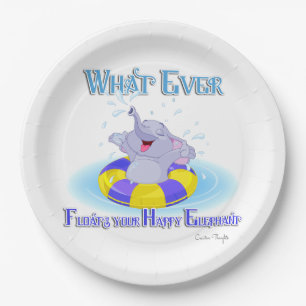 Whatever Floats Your Happy Elephant Paper Plate