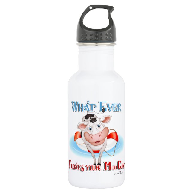 Whatever Floats Your Moo Cow 532 Ml Water Bottle (Front)