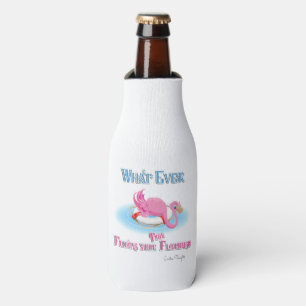 Whatever Floats Your Pink Flamingo Bottle Cooler