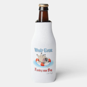Whatever Floats Your Pug Bottle Cooler