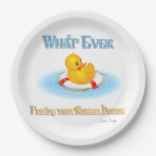 Whatever Floats Your Rubber Duckie Paper Plate