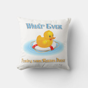 Whatever Floats Your Rubber Ducky Throw Pillow