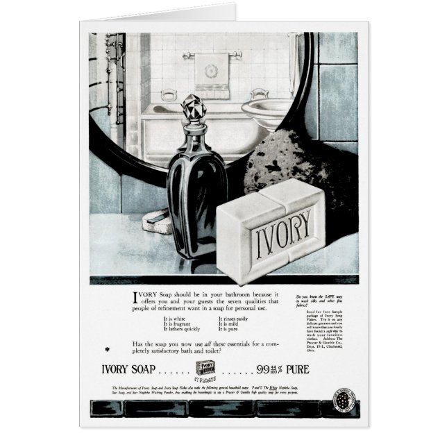 "WHATEVER FLOATS YOUR SOAP" VINTAGE IVORY ADV (Front)