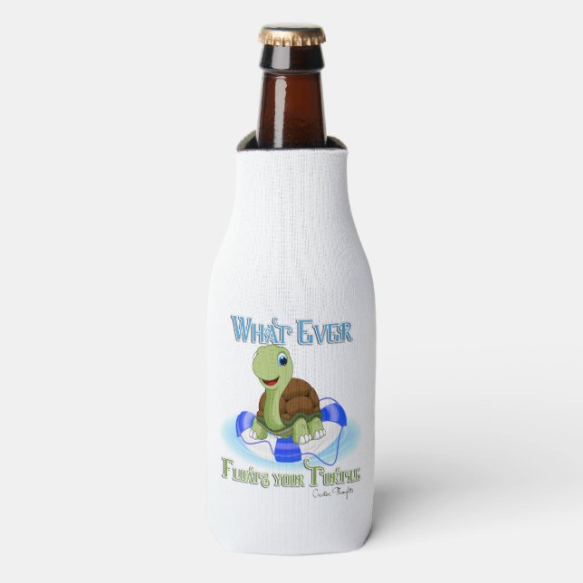 Whatever Floats Your Turtle 2 Bottle Cooler (Bottle Front)