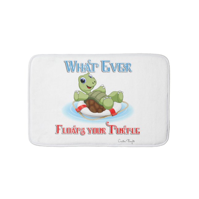 Whatever Floats Your Turtle Bath Mat (Front)