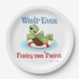 Whatever Floats Your Turtle Paper Plate