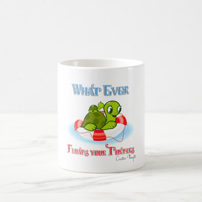 Whatever Floats Your Turtles 2 Coffee Mug (Center)