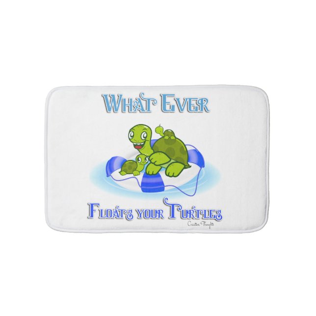 Whatever Floats Your Turtles 3 Bath Mat (Front)