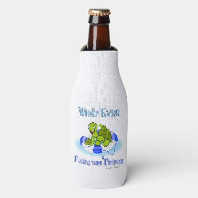 Whatever Floats Your Turtles 3 Bottle Cooler (Bottle Front)