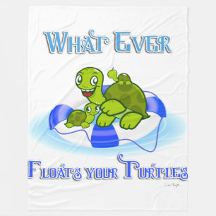 Whatever Floats Your Turtles 3 Fleece Blanket