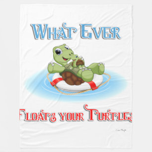 Whatever Floats Your Turtles Fleece Blanket