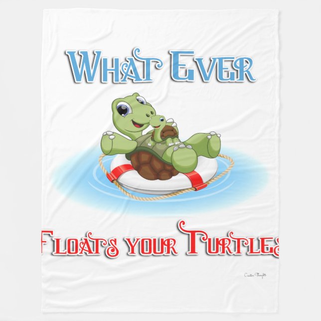 Whatever Floats Your Turtles Fleece Blanket (Front)