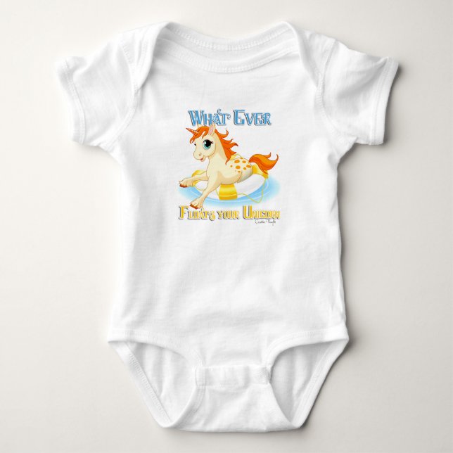 Whatever Floats Your Unicorn Baby Bodysuit (Front)