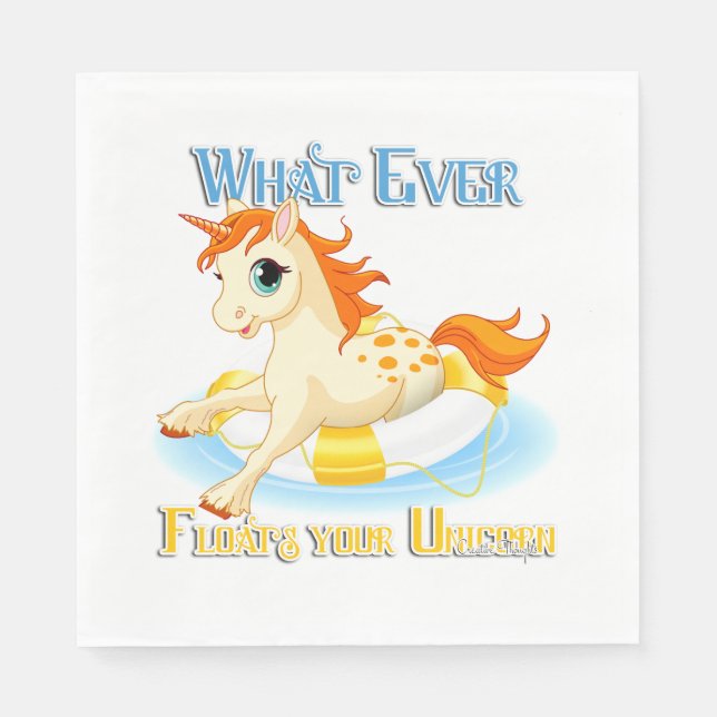 Whatever Floats Your Unicorn Napkin (Front)
