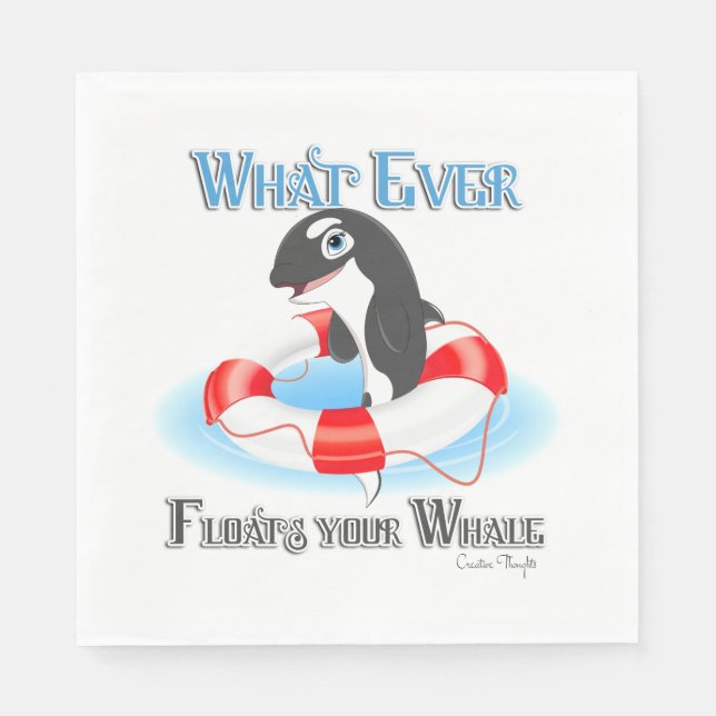 Whatever Floats Your Whale Napkin (Front)
