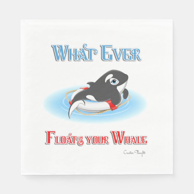 Whatever Floats Your Whale Napkin (Front)