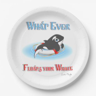 Whatever Floats Your Whale Paper Plate