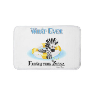 Whatever Floats Your Zebra 3 Bath Mat
