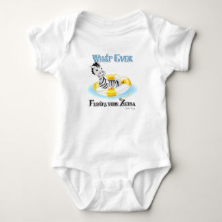 Whatever Floats Your Zebra 4 Baby Bodysuit