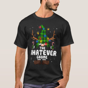Whatever Gnome Reindeer Christmas Lights Pajama Fa T-Shirt