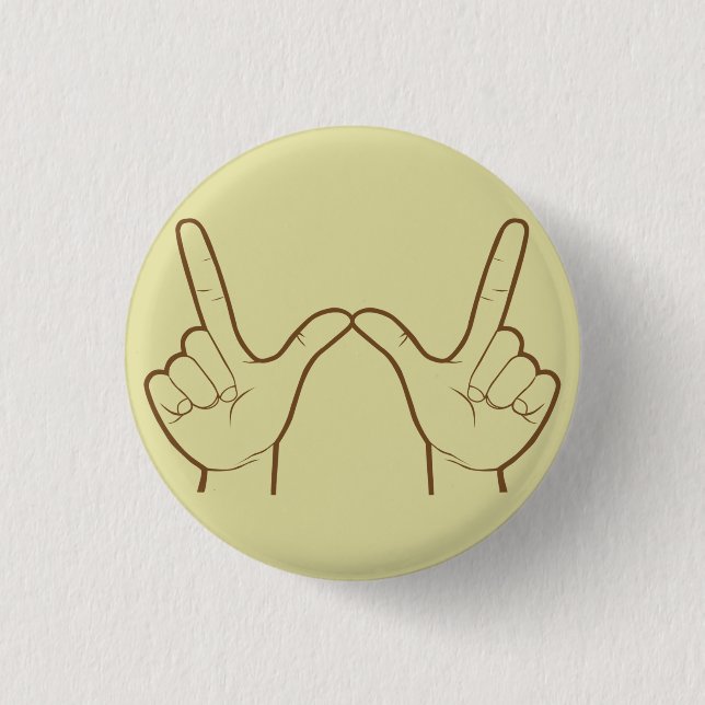 Whatever Hand Sign Retro Flair 1 Inch Round Button (Front)