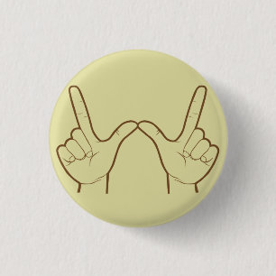 Whatever Hand Sign Retro Flair 1 Inch Round Button