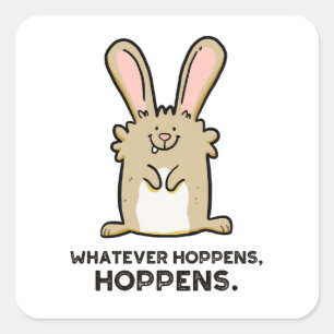 Whatever Hoppens, Hoppens Rabbit Pun Sticker