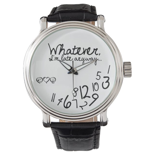 Whatever, I'm late anyways - eatlovepray logo Watch (Front)