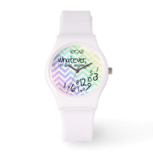 whatever, i'm late anyways - rainbow chevron watch